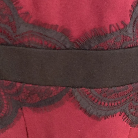 City Chic oxblood dress w/black lace accents Back zip. NWT size L/20 - Picture 6 of 9